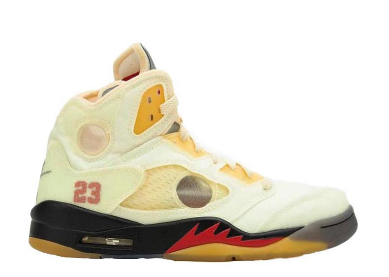 Off White x Air Jordan 5 Retro Sail/Plot twist (LN5 A1 Batch)