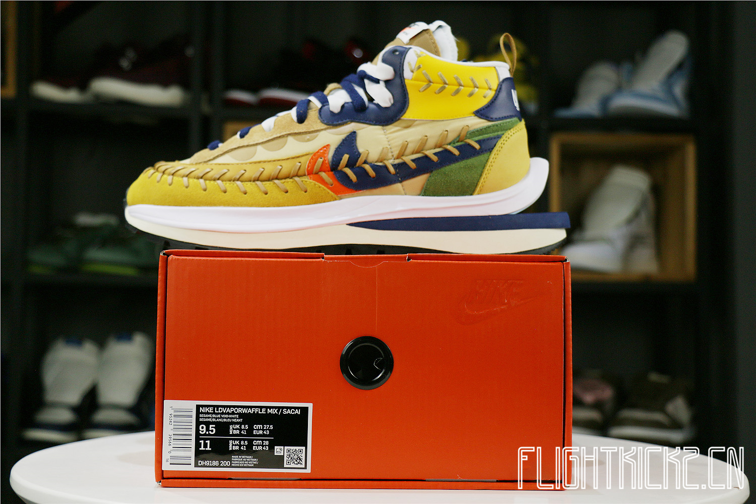 Nike Vaporwaffle sacai Jean Paul Gaultier Sesame Blue