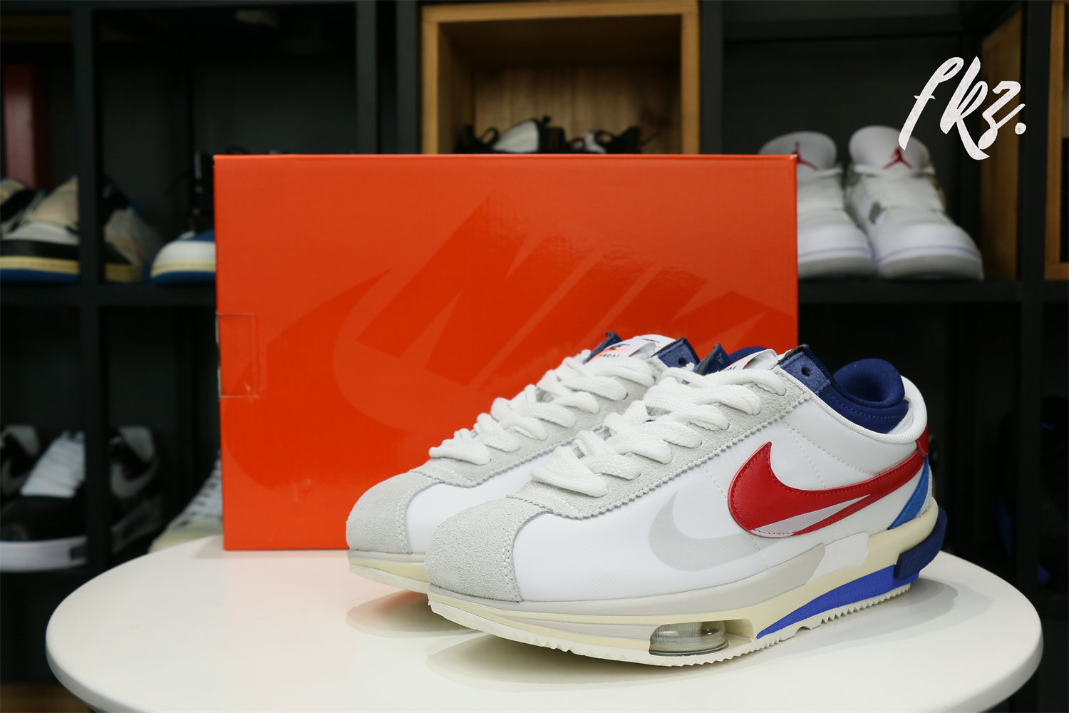 Sacai x Nike Cortez White blue red