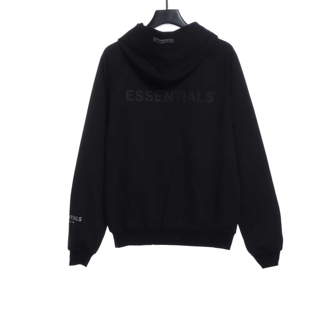 Double Line Back Silicone Lettering Zip Hoodie