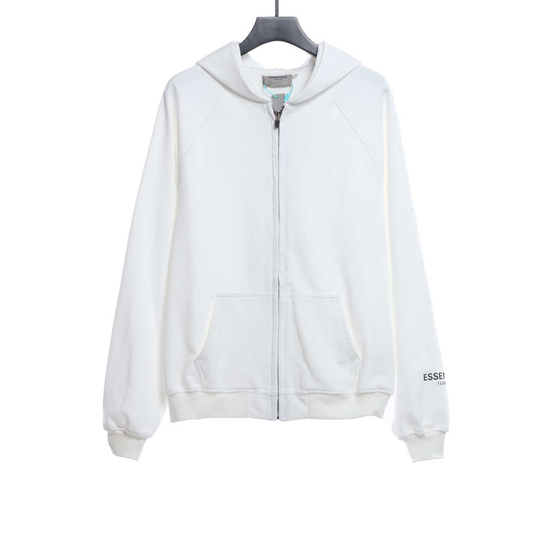 Double Line Back Silicone Lettering Zip Hoodie