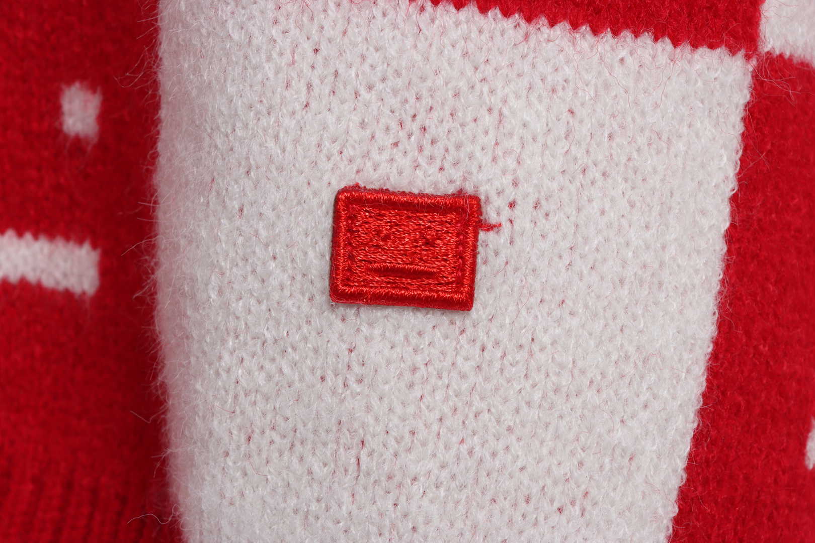 22S SACNE STUDIOS Checkerboard Square Smiley Crew Neck Sweater