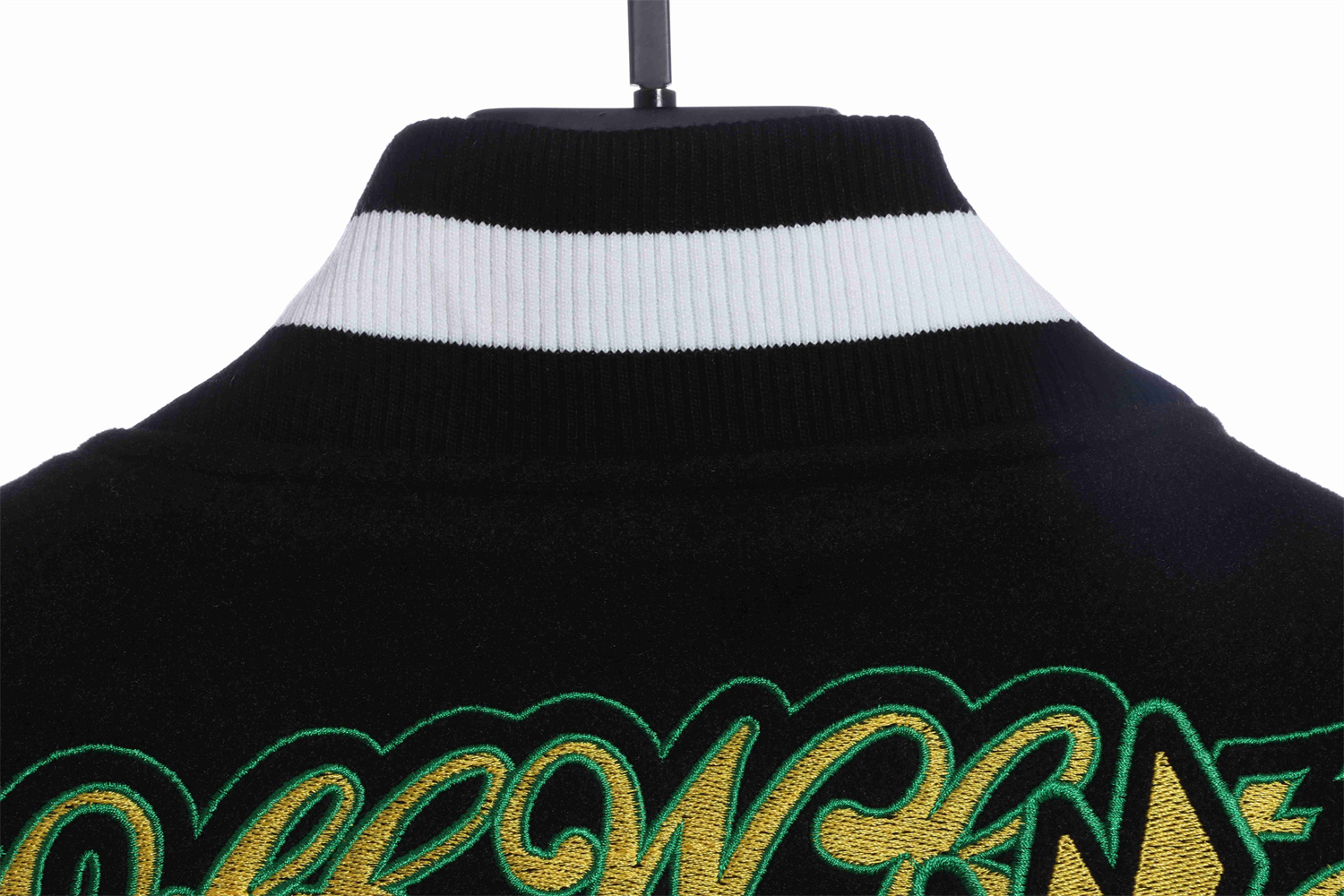 OW22FW multi-icon badge wool woolen stitching jacket thickened cotton baseball uniform jacket