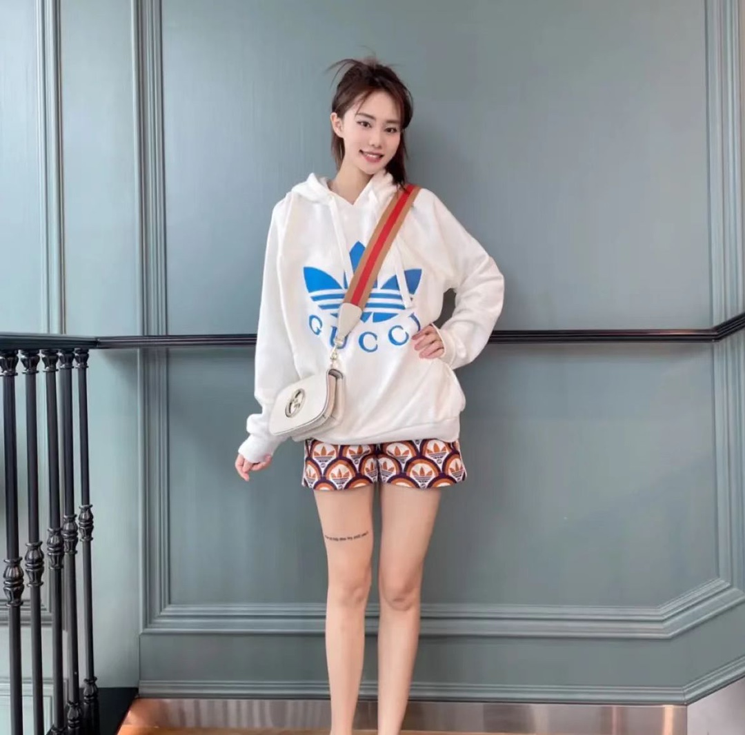 G family co-branded clover series embroidered LOGO hoodie