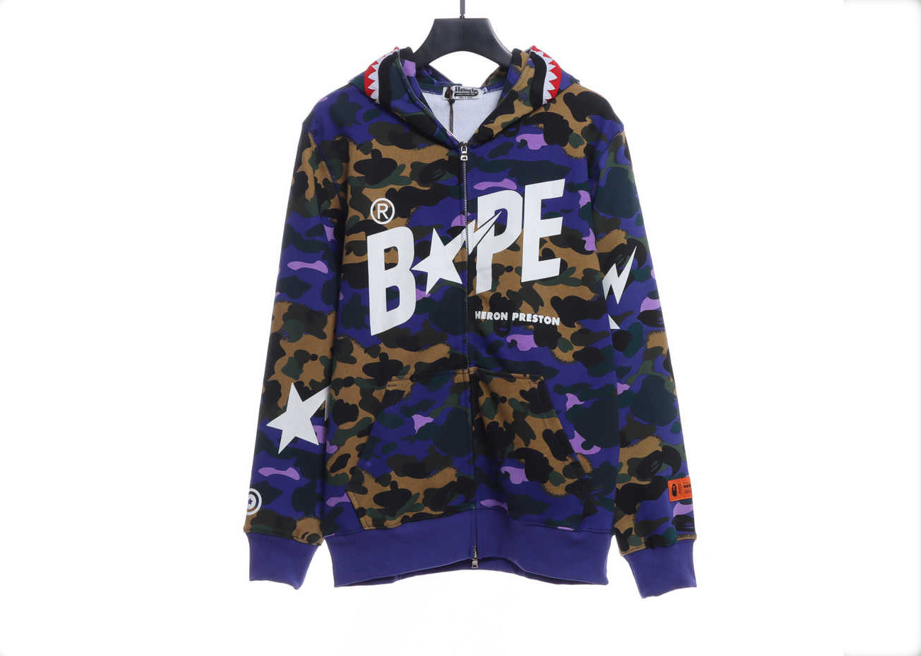 BAPExHP Joint Purple Shark Zipper Hoodie