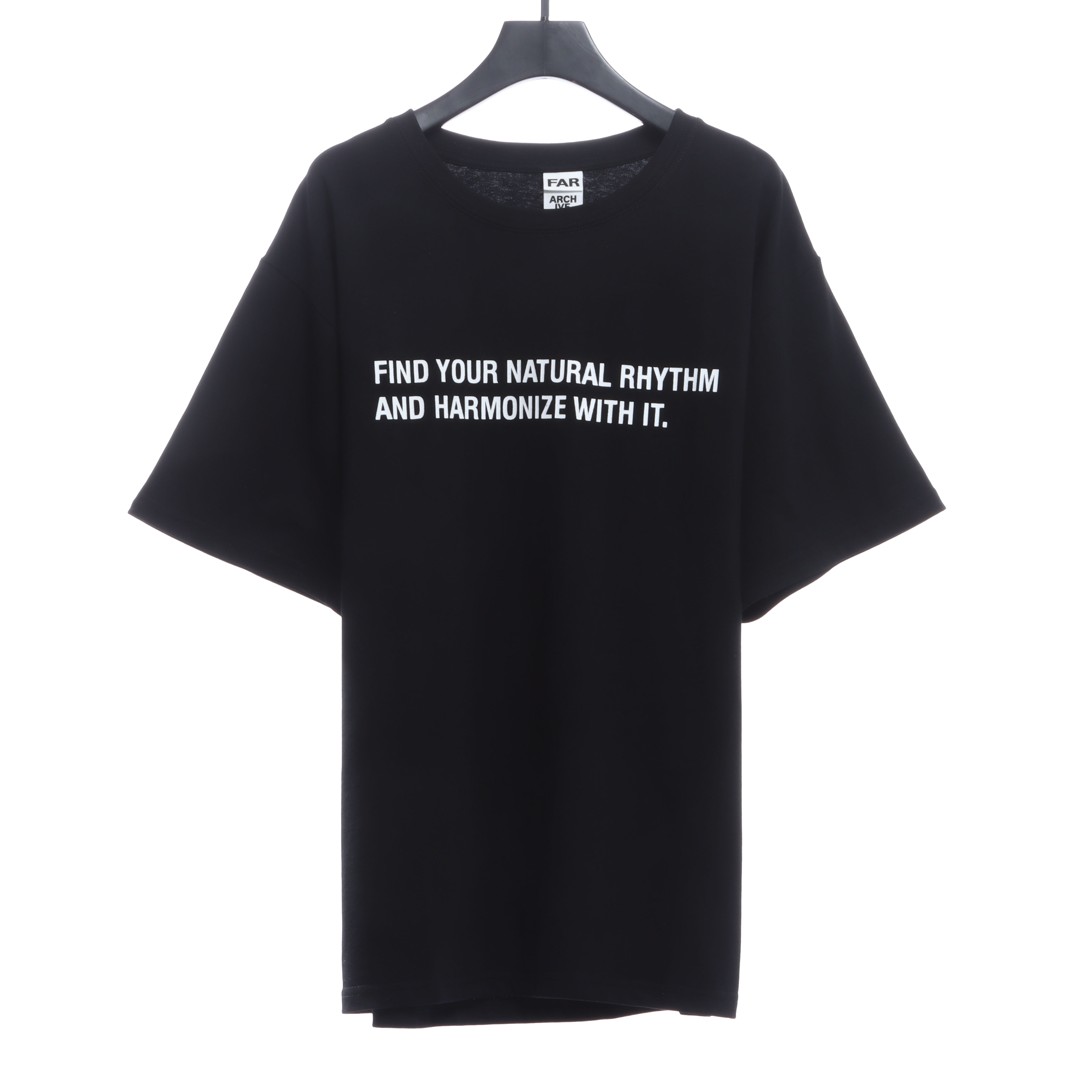 FAR.ARCHIVE Double Row Slogan Letter Short Sleeve T-Shirt