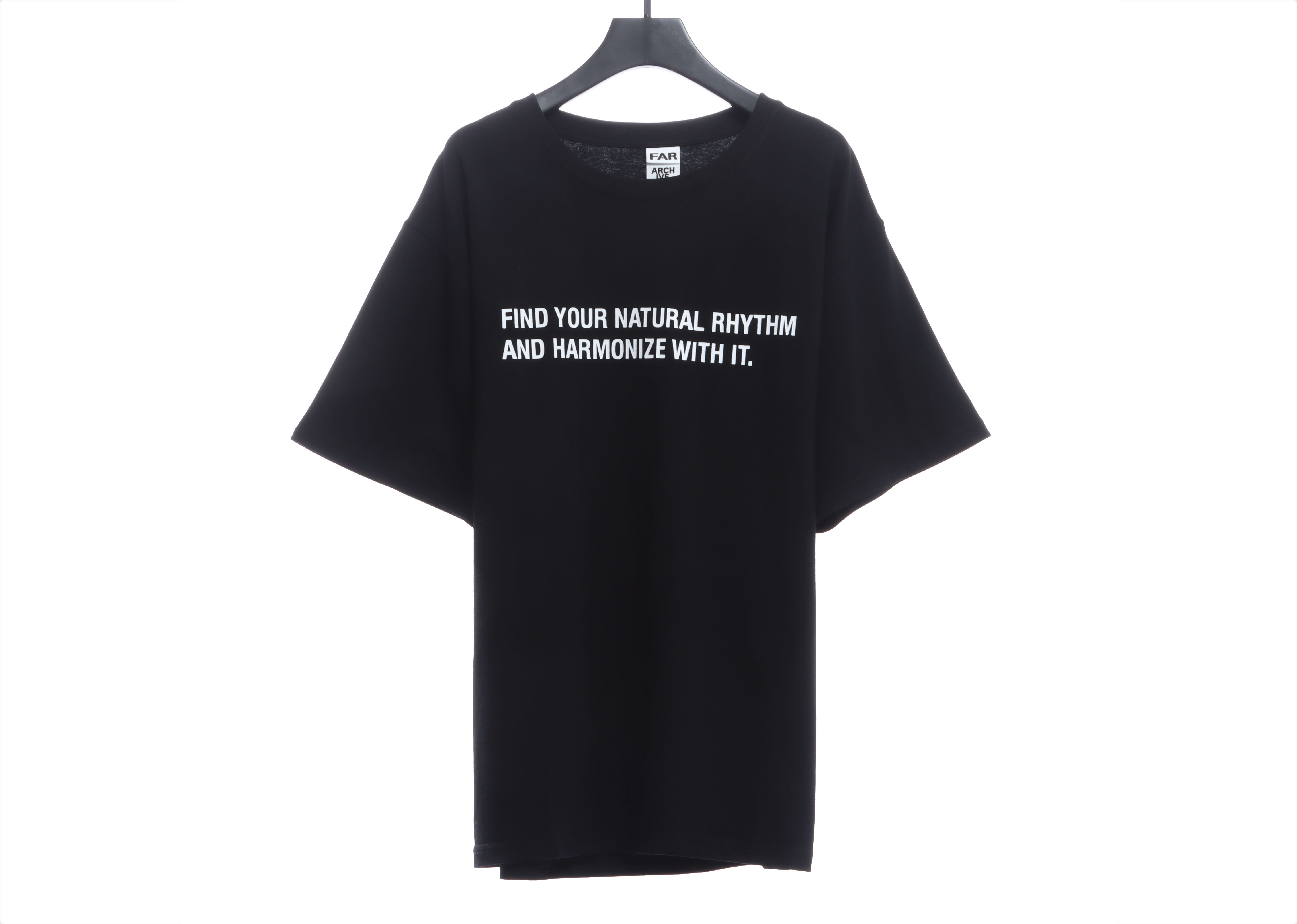 FAR.ARCHIVE Double Row Slogan Letter Short Sleeve T-Shirt
