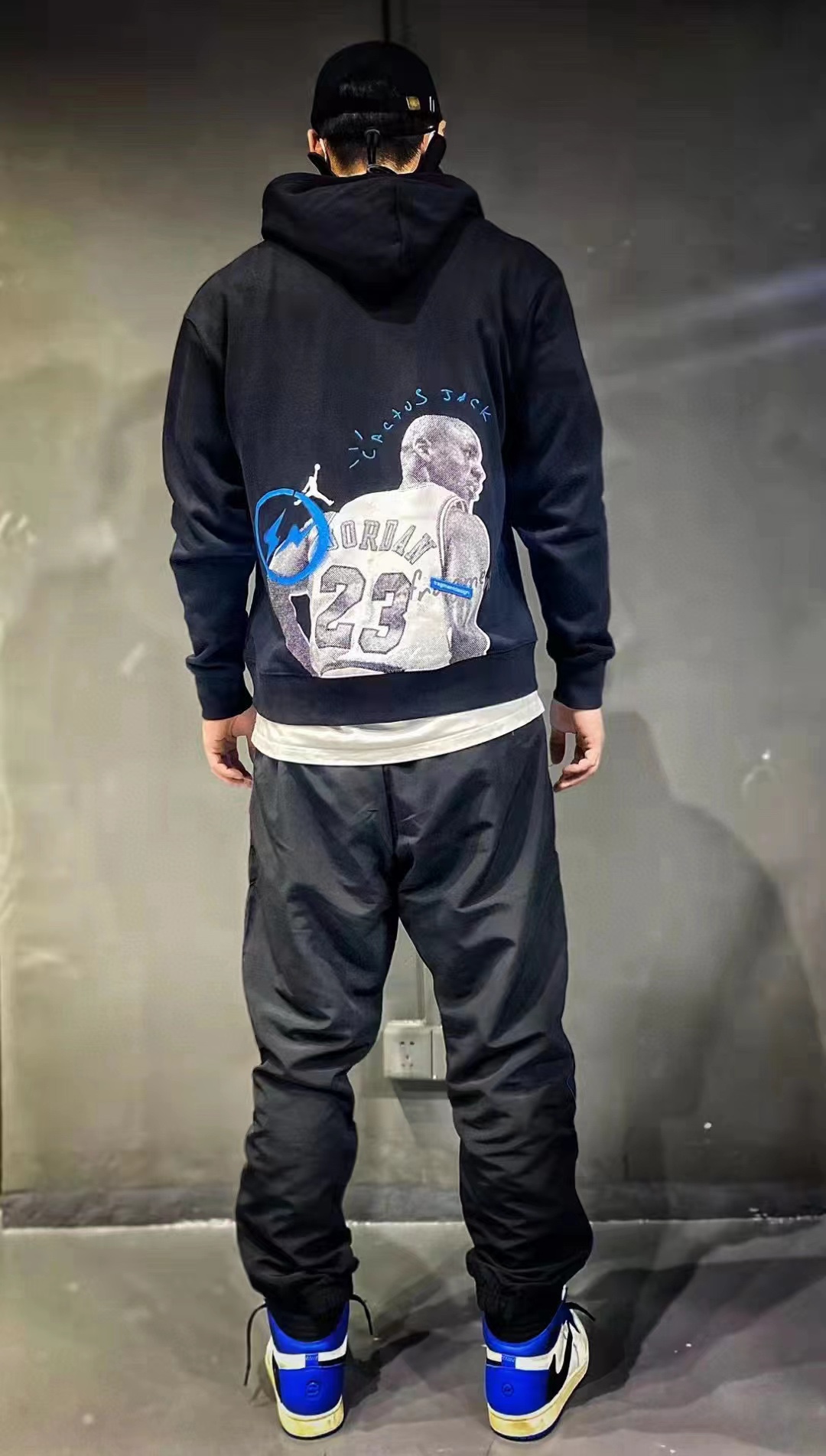 Jordan TS lightning tripartite joint portrait print hoodie