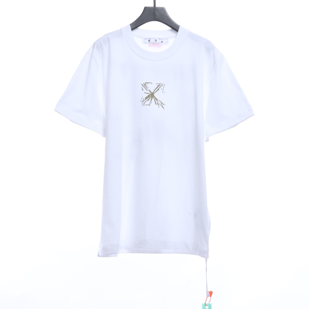 0W Sketch Splashed Ink Arrow Letter Short Sleeves