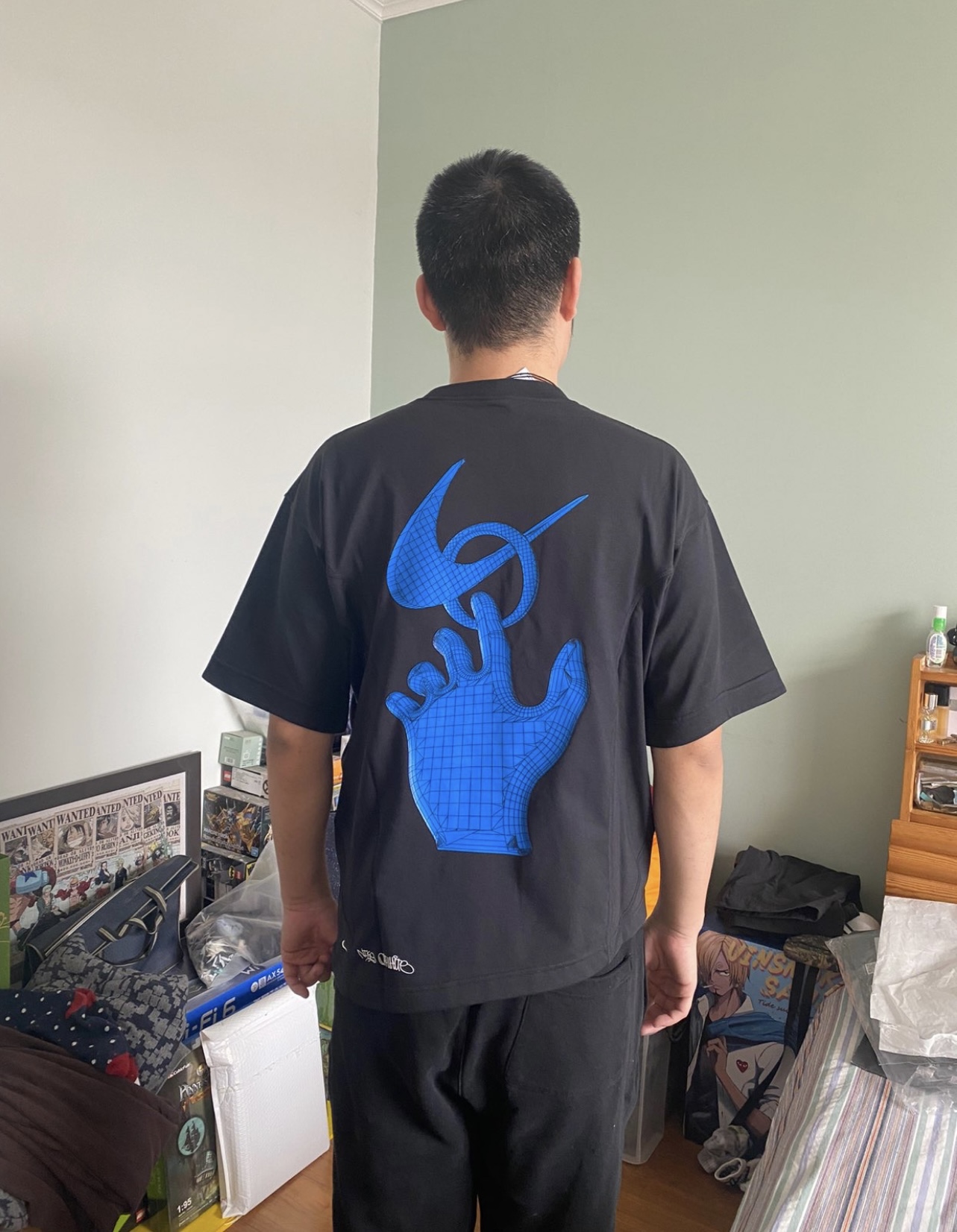 Nike co-OW asymmetrical hem letter printing short sleeves