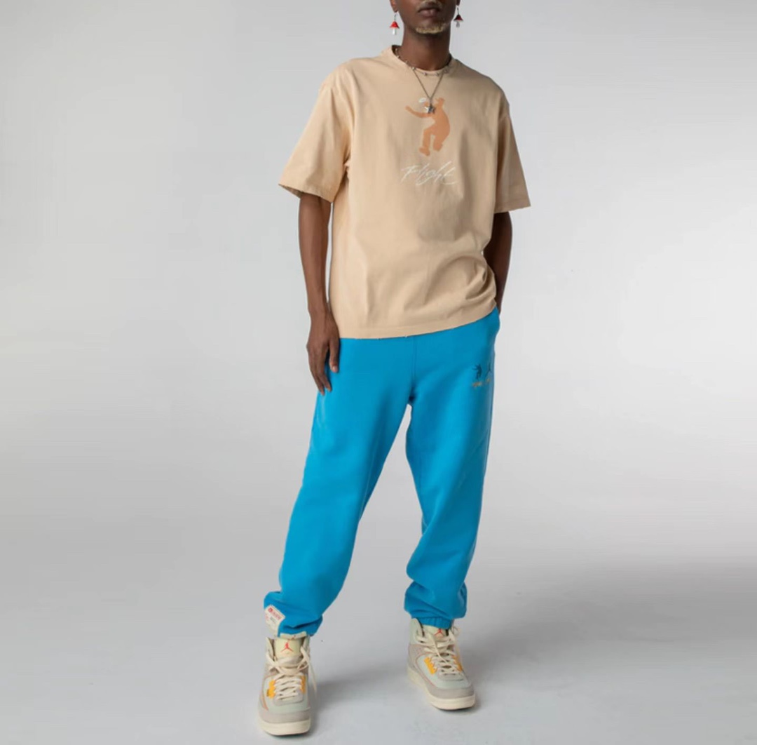 Aj UNION character letter print short sleeve