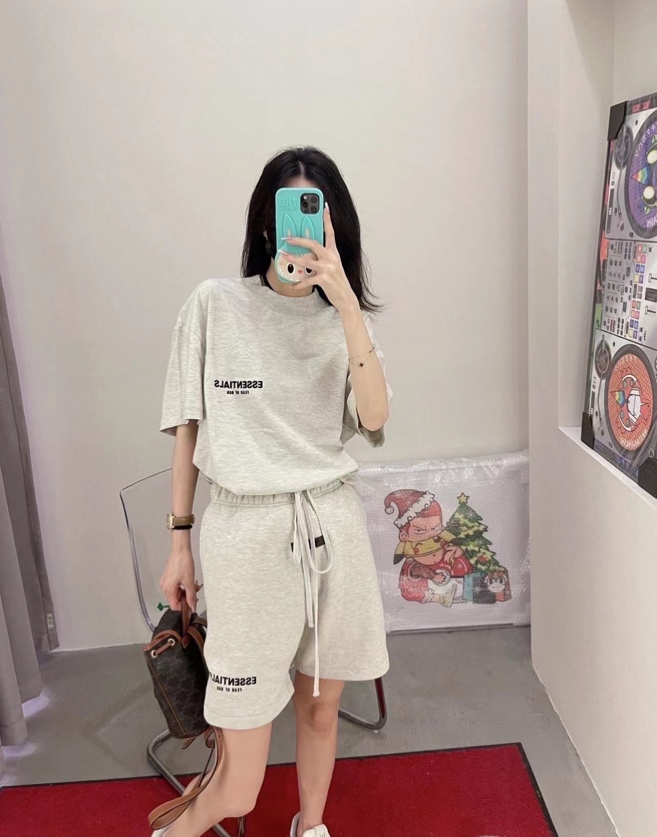 FOG Eighth Season Flocked Print Letter Shorts