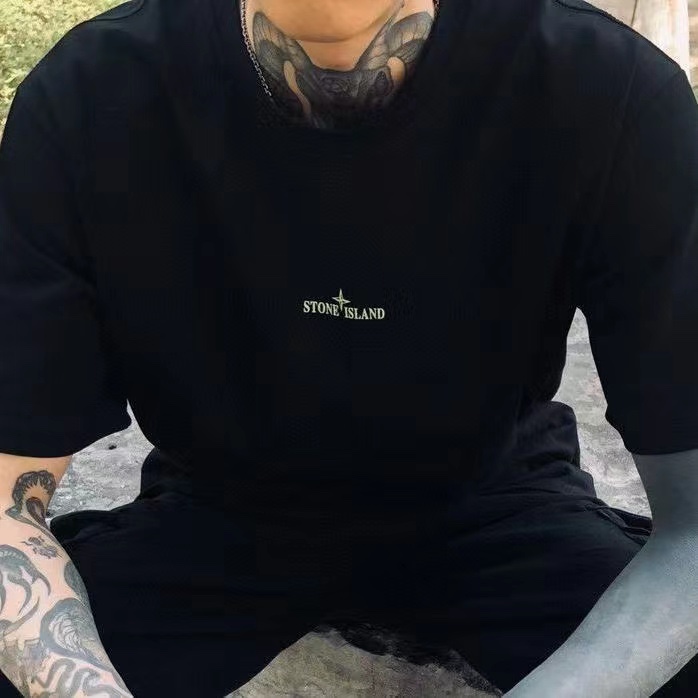 Stone Island Back Large Compass Logo Print Short Sleeves