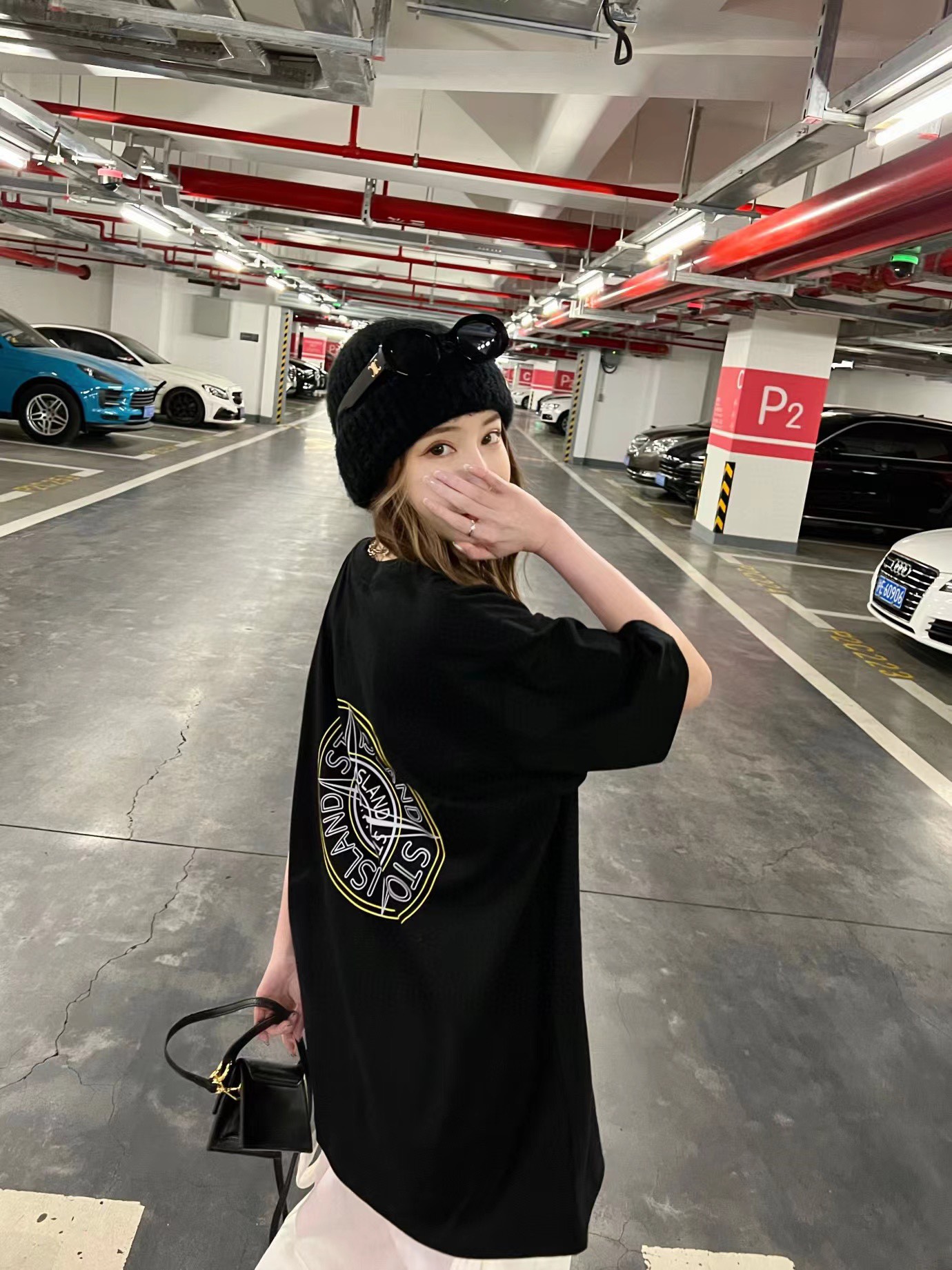 Stone Island Back Large Compass Logo Print Short Sleeves