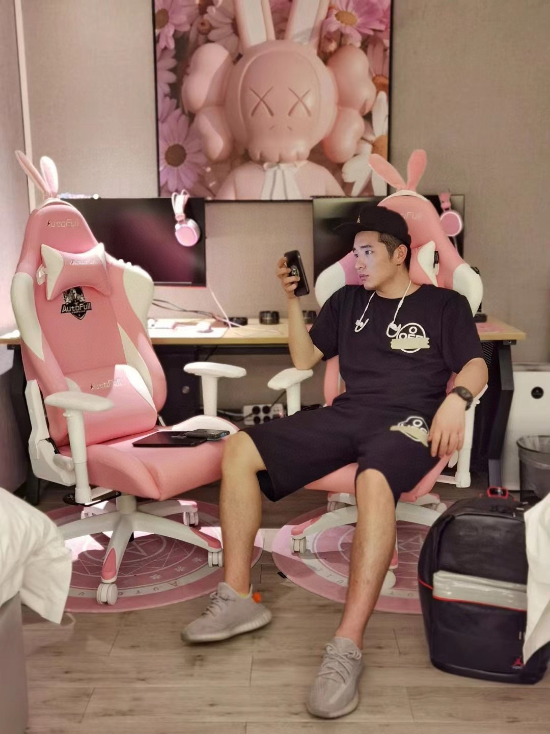 OW striped printed shorts