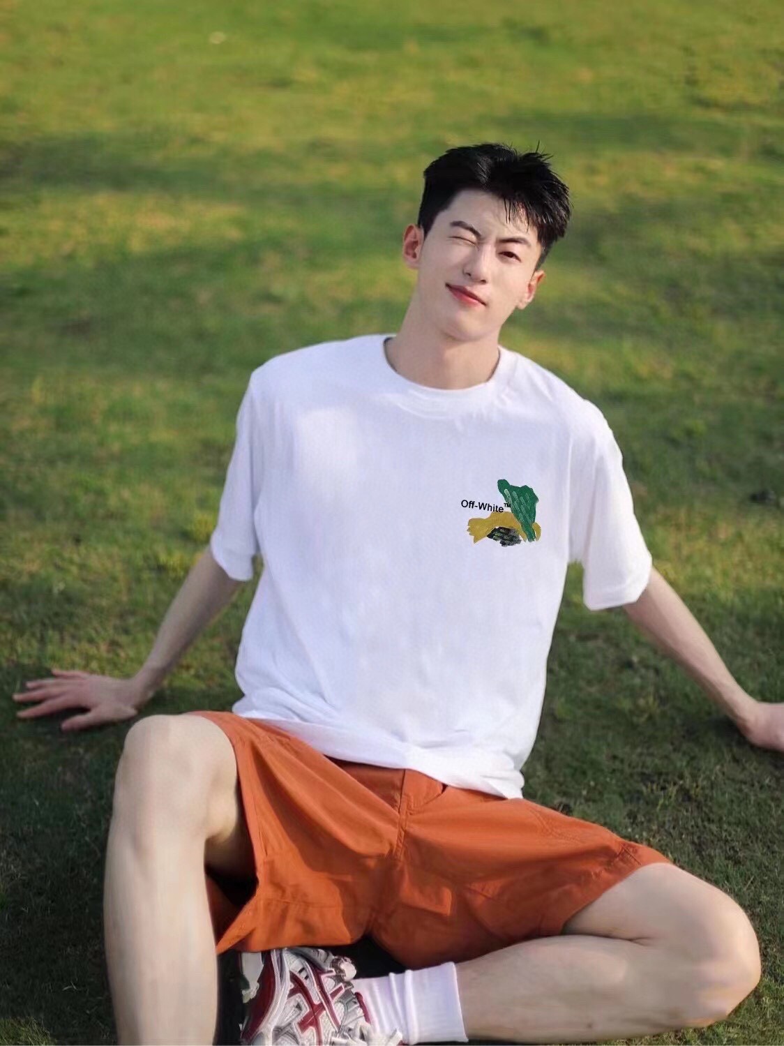 OW Environmental Protection Ink hand-painted graffiti short sleeves