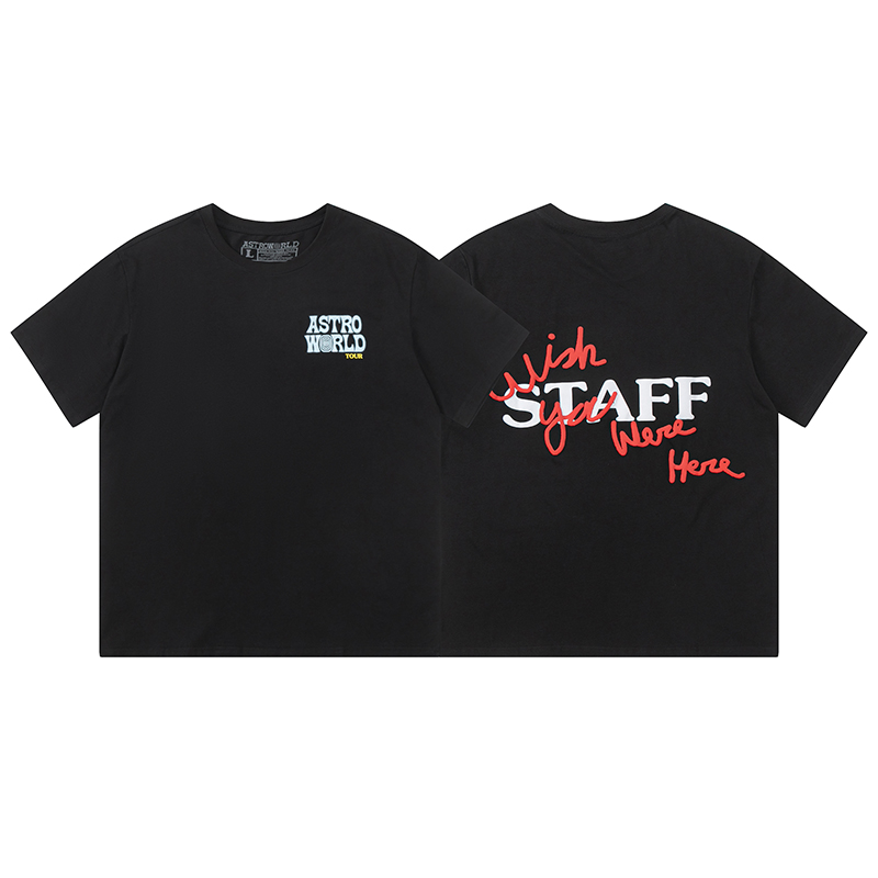 Travis Scott Cactus Jack Astroworld Staff head printing short sleeves