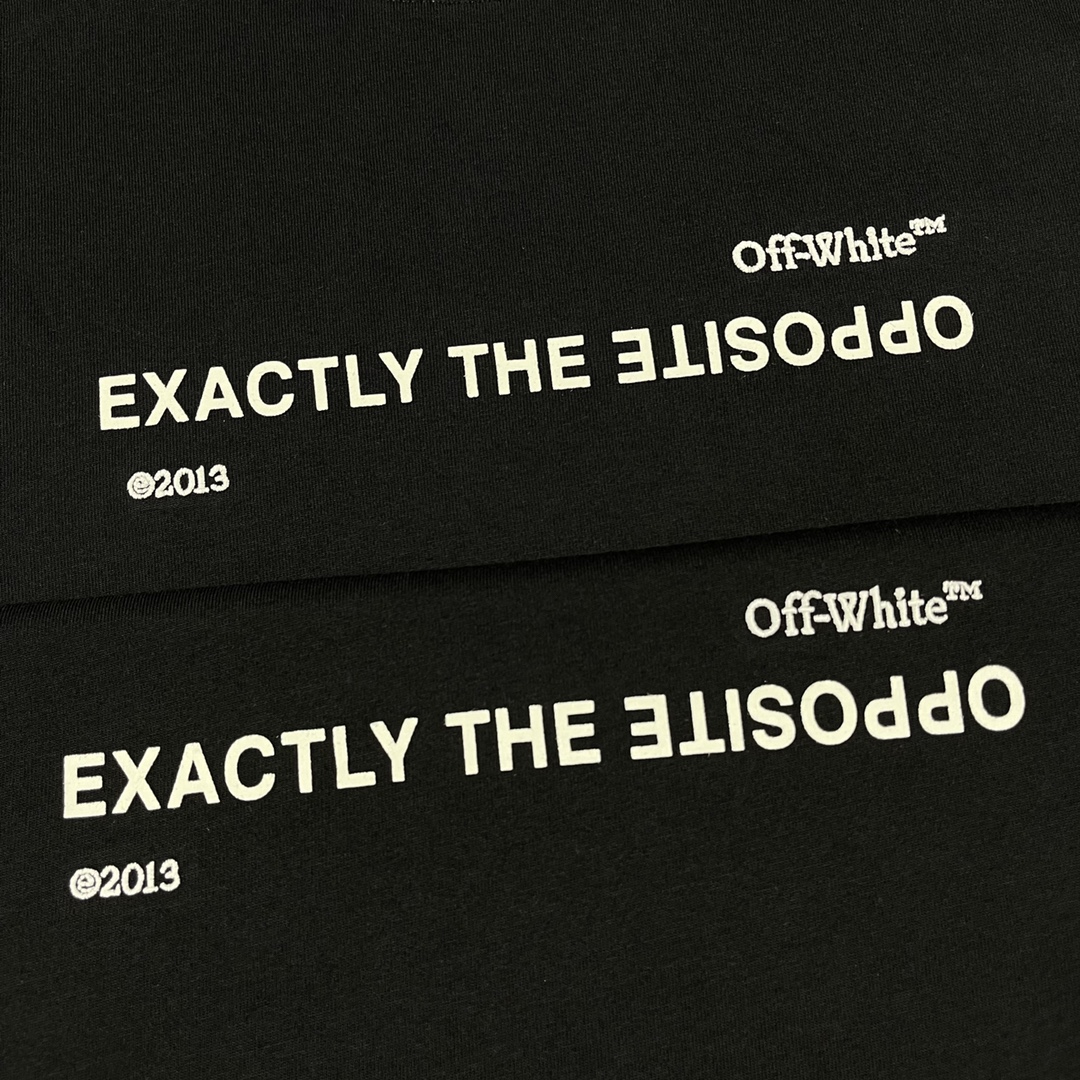 Ow reverse letter slogan short sleeves