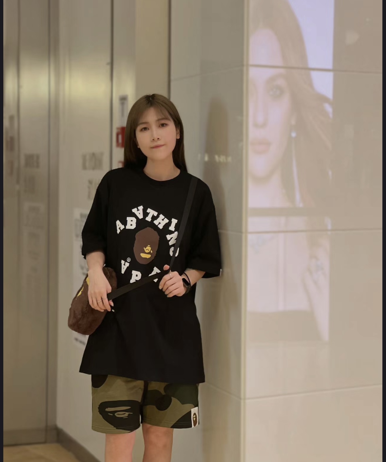 BAPE reverse ape initials printing short sleeves