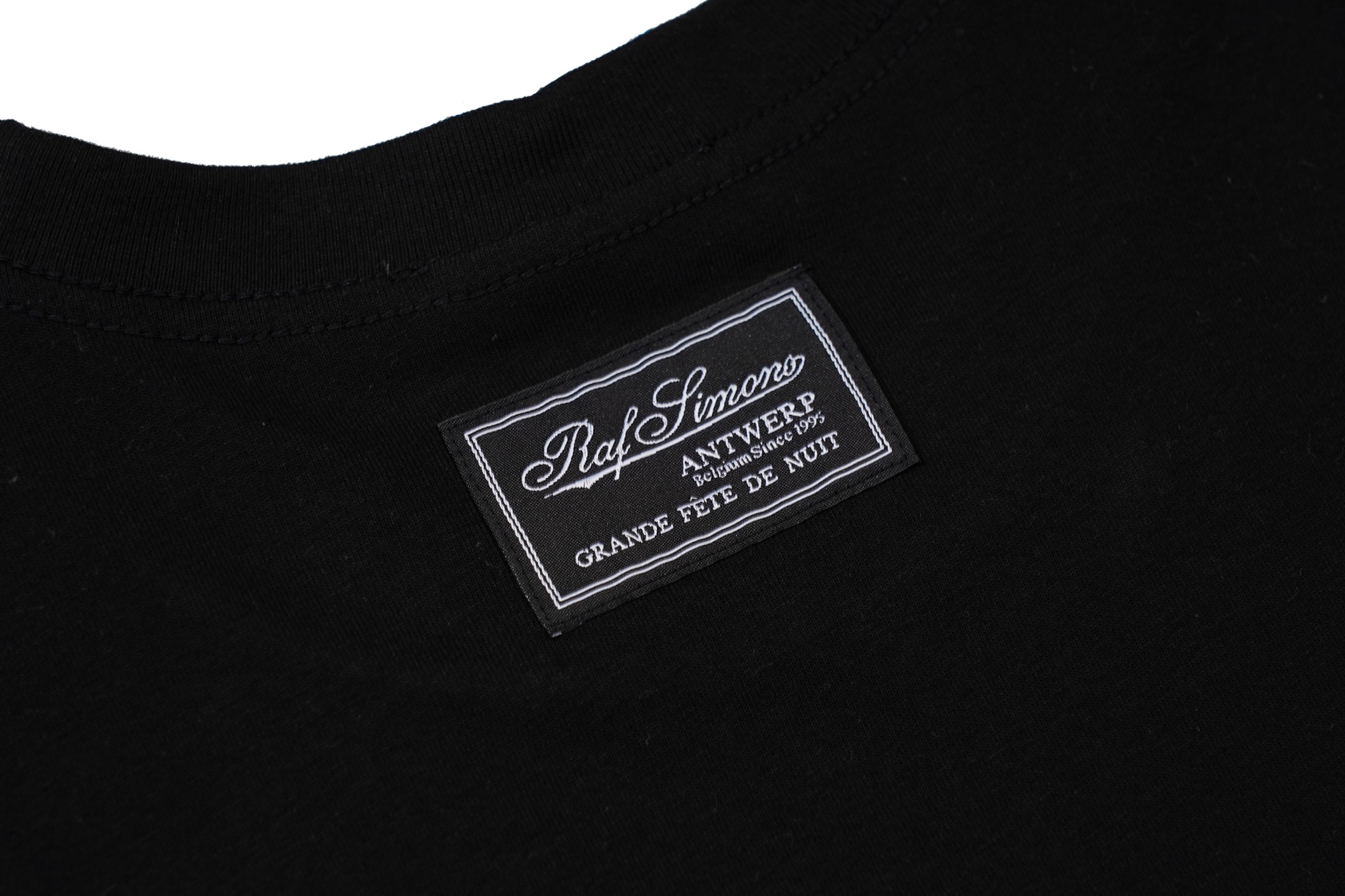 RAF SIMONS Girl portrait slogan print short-sleeved T-shirt black