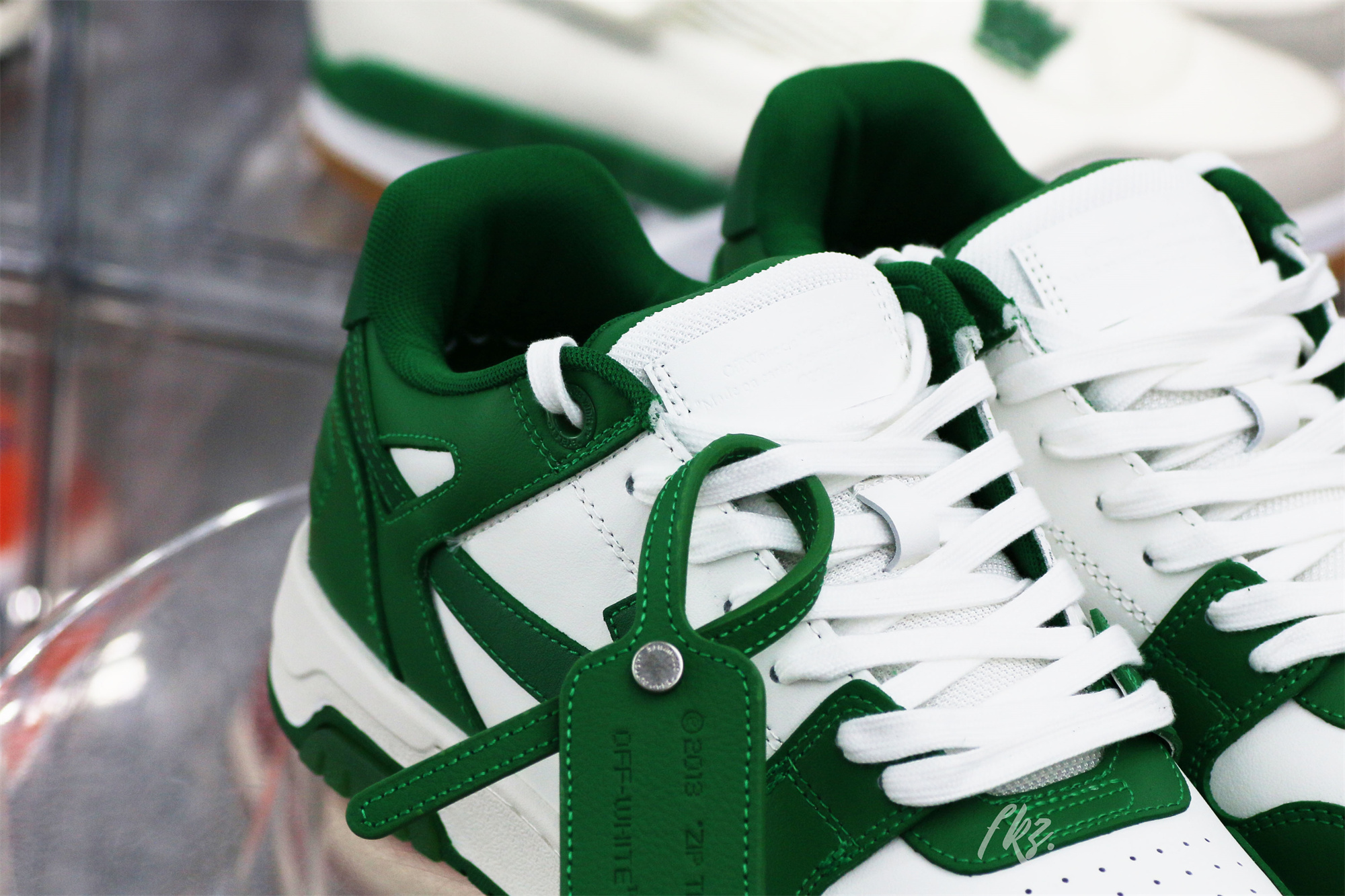 Off-White Green and White Out Of Office Sneaker