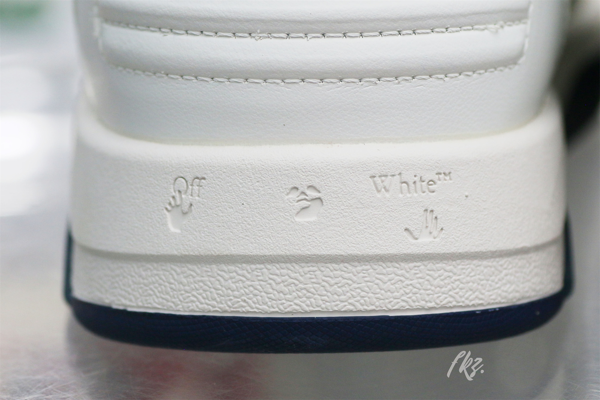 Off-White White Navy Blue Out Of Office Sneaker