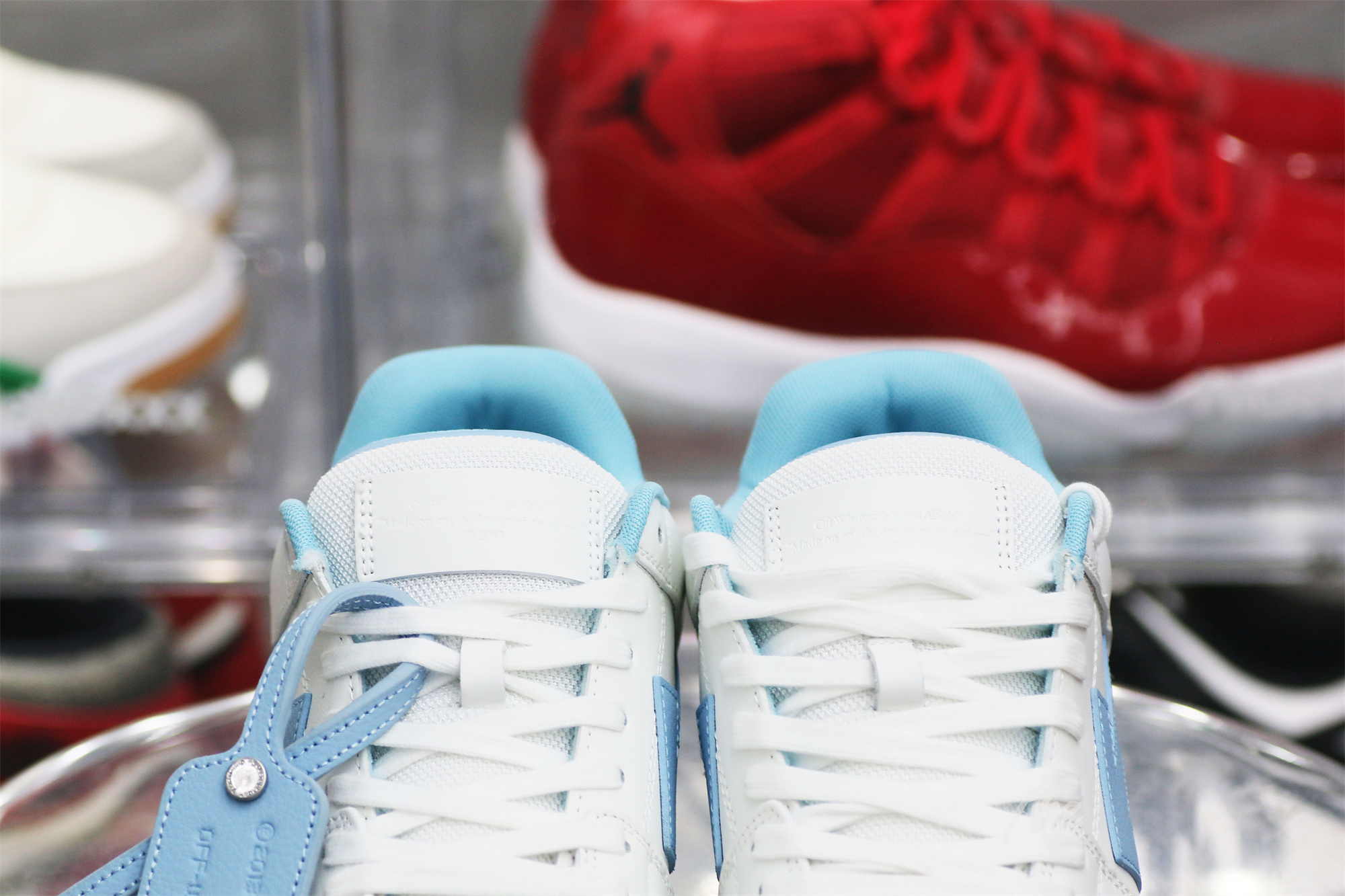 OFF-WHITE White & Blue Out Of Office Sneakers