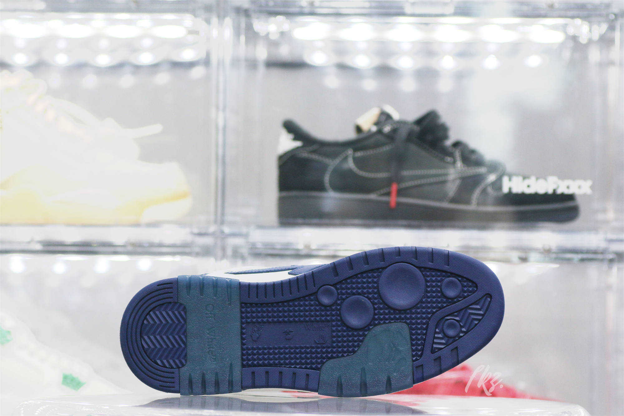 Off-White White Navy Blue Out Of Office Sneaker