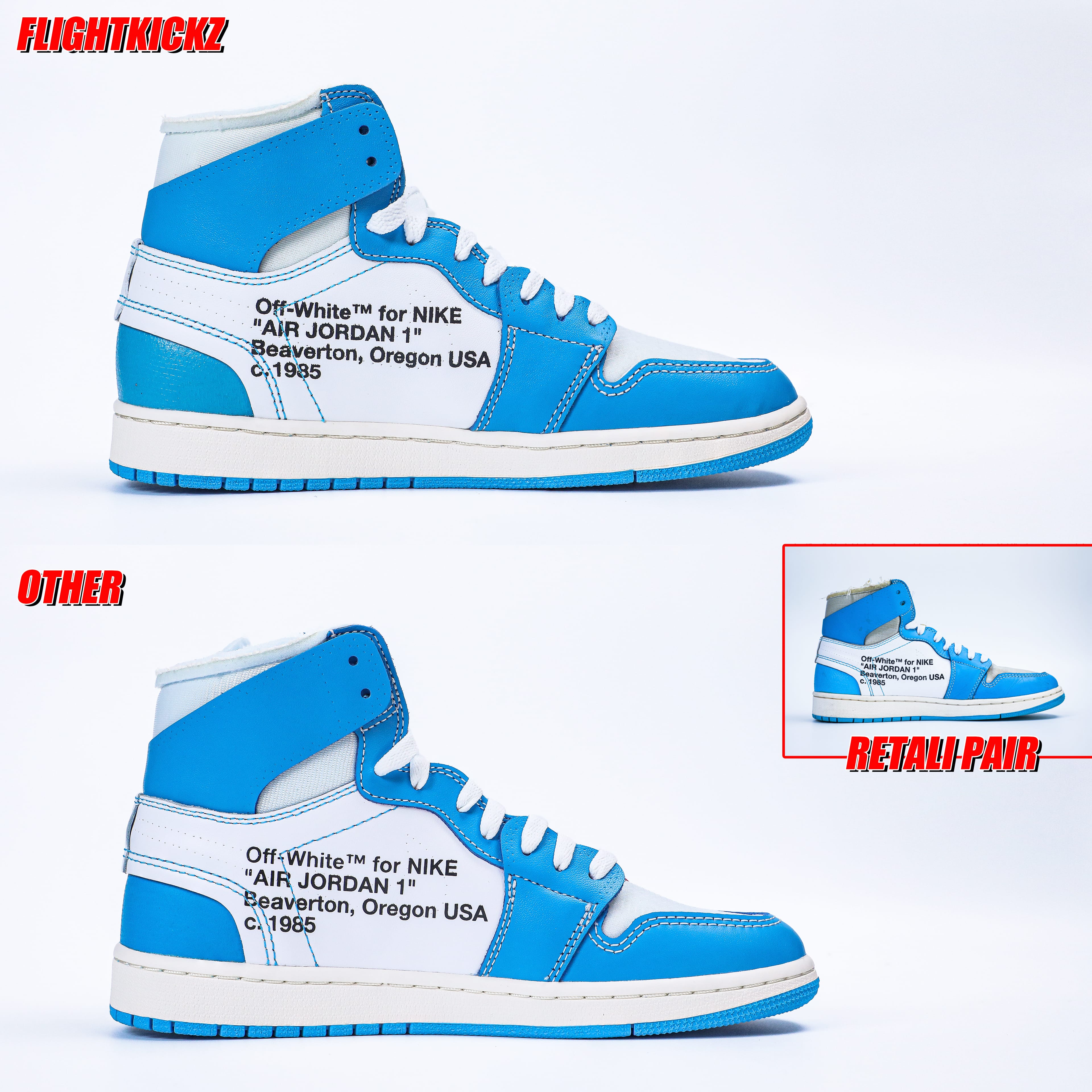 Off white X Air Jordan 1 UNC NRG 2018 (LN5 A1 Batch)