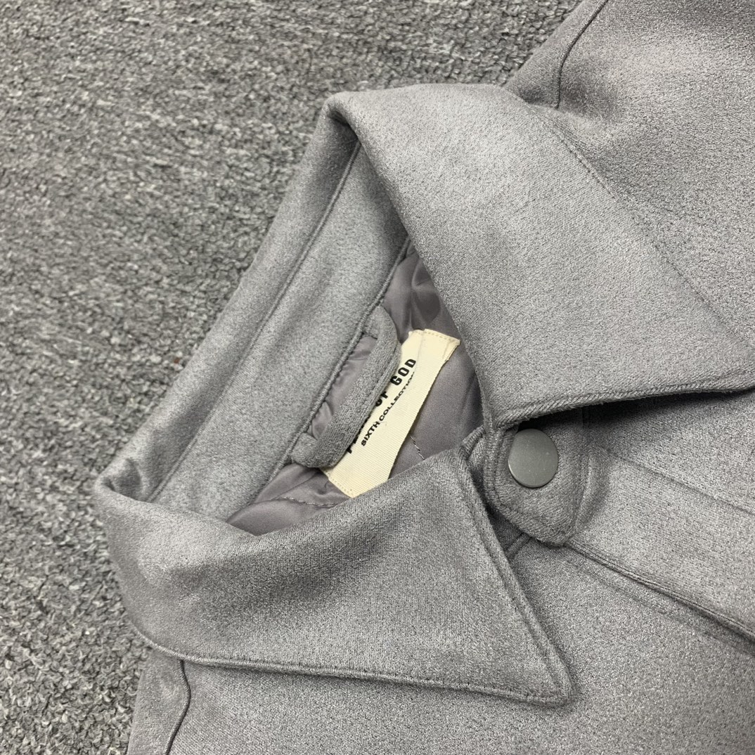 Fear of God F0G Heavyweight and Superb Black Suede Shirt Jacket