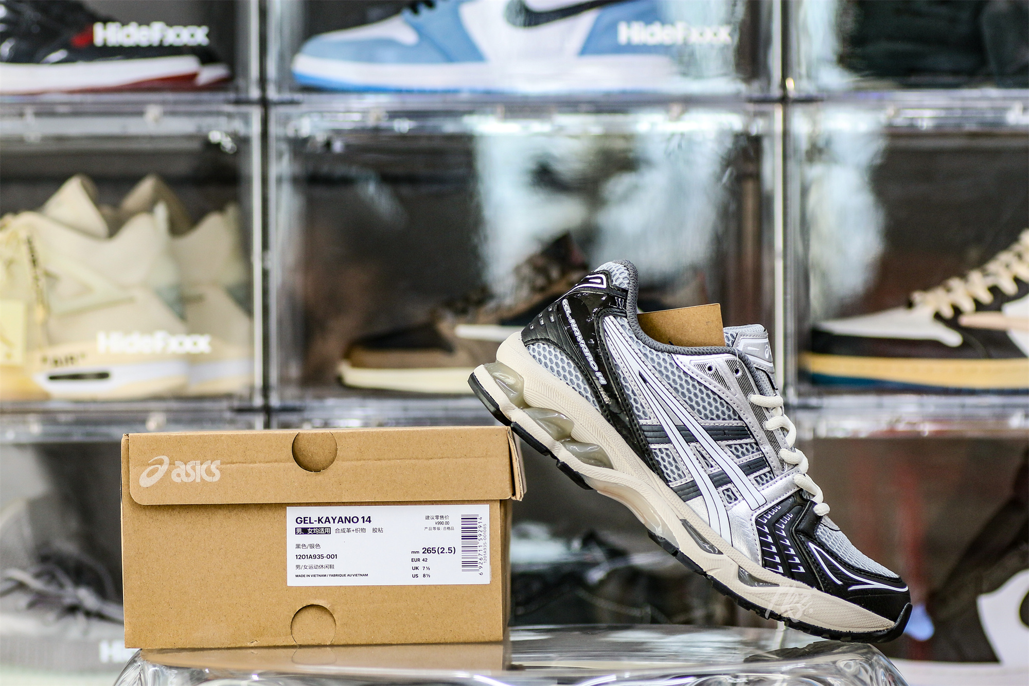 Gel Kayano 14 Black Glacier Grey Silver 2023