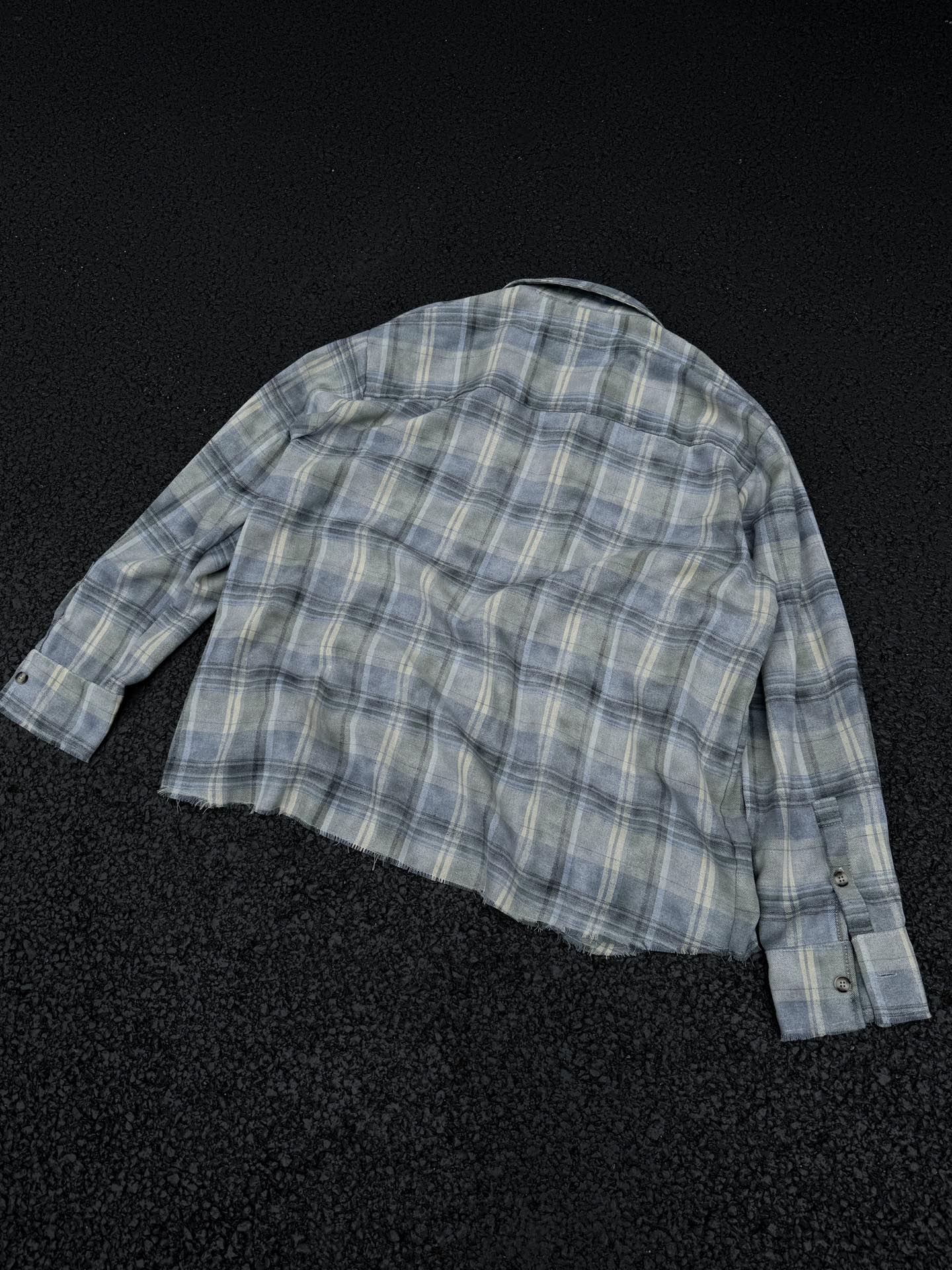 Vintage distressed and mottled DirtyFit worn-look plaid flannel pure cotton Shirt