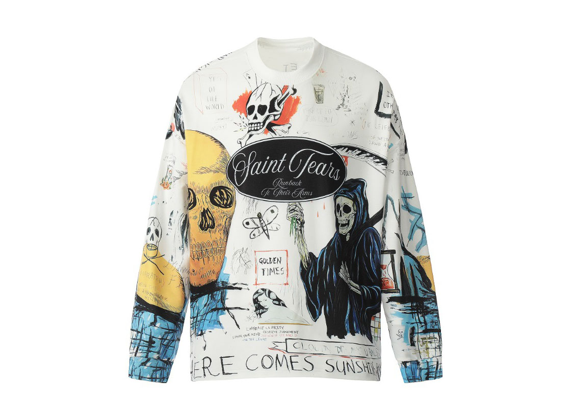 Saint Mich@el Tears Skull Full Print Long Sleeve