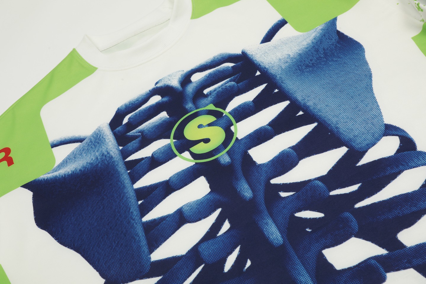 Saint Mich@el Tears Full Print Long Sleeve White Blue Bone