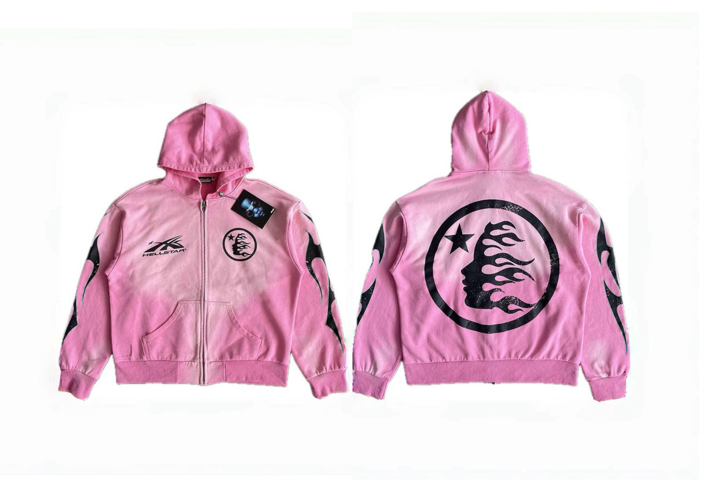 Hell$tar Studios vintage washed hoodie Pink
