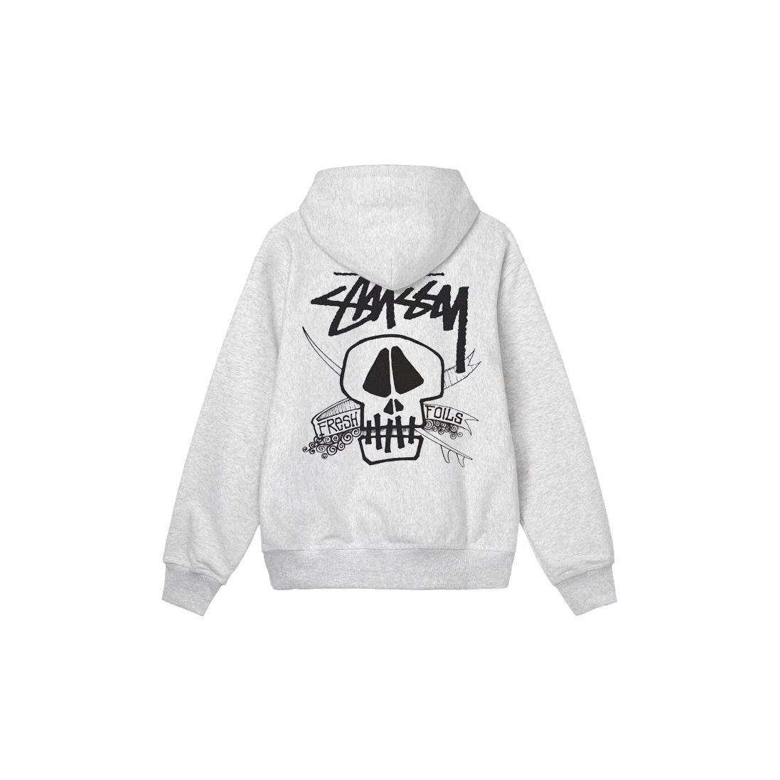 Stu$$y SS24 Casual Lettering Round Neck Skull Graphic Printed Crewneck Hoodie