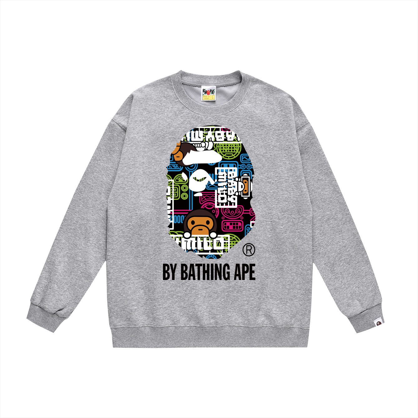 BAPE Ape Head cartoon graphic crewneck sweatshirt