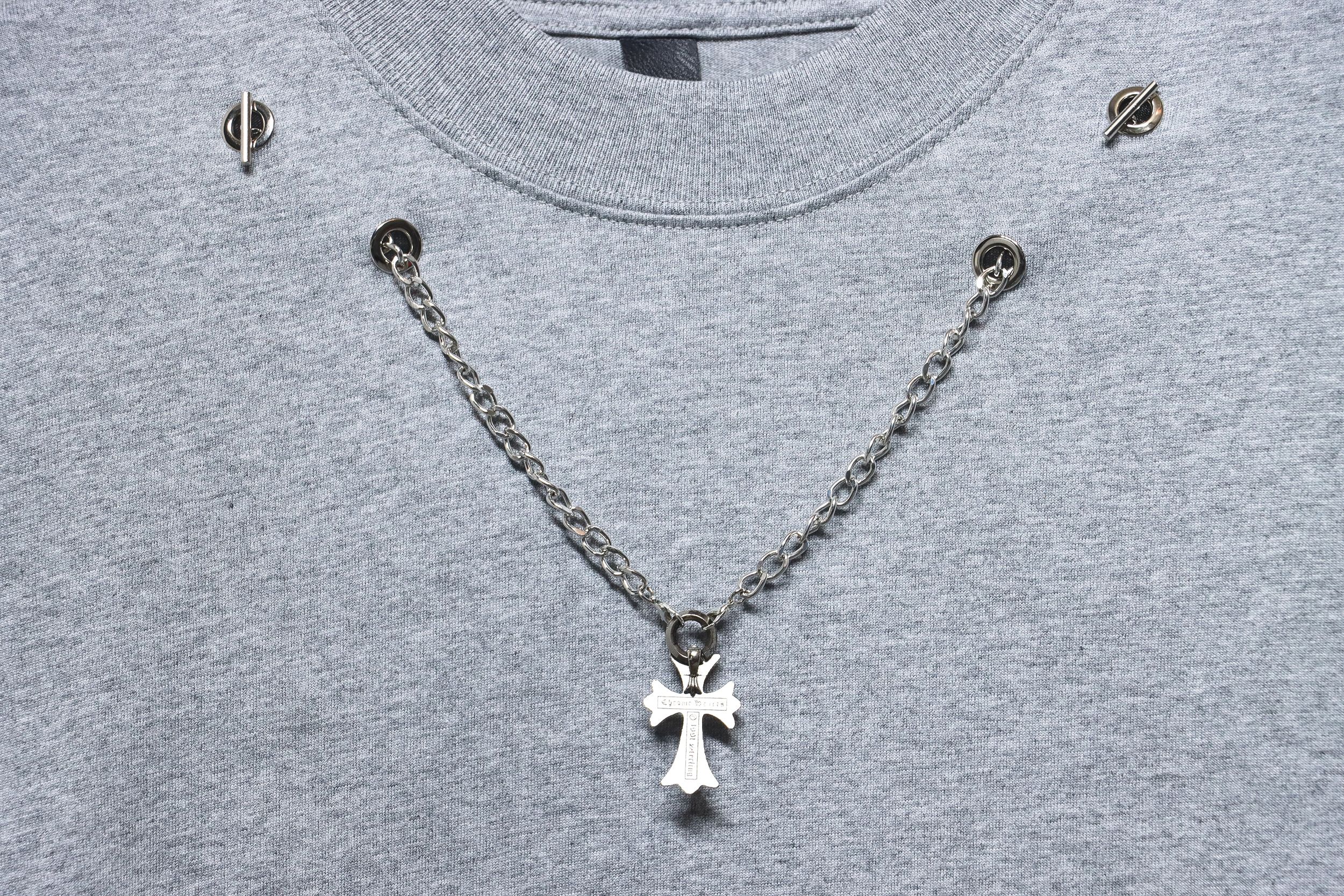 Chorme Heart Cross pendant Long Sleeve T-Shirt