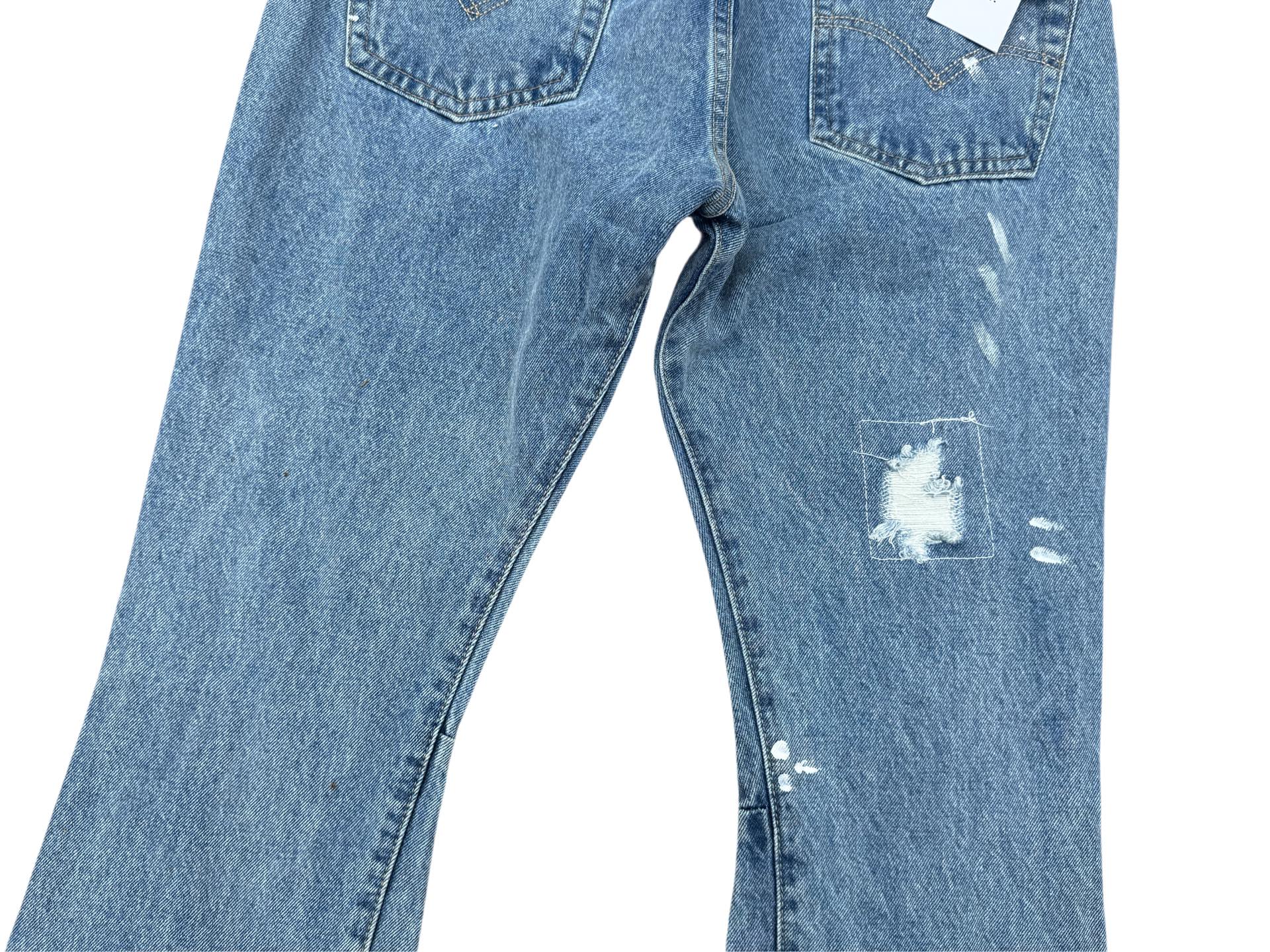 GALLERY.DEPT Distressed Patchwork Flared Jeans