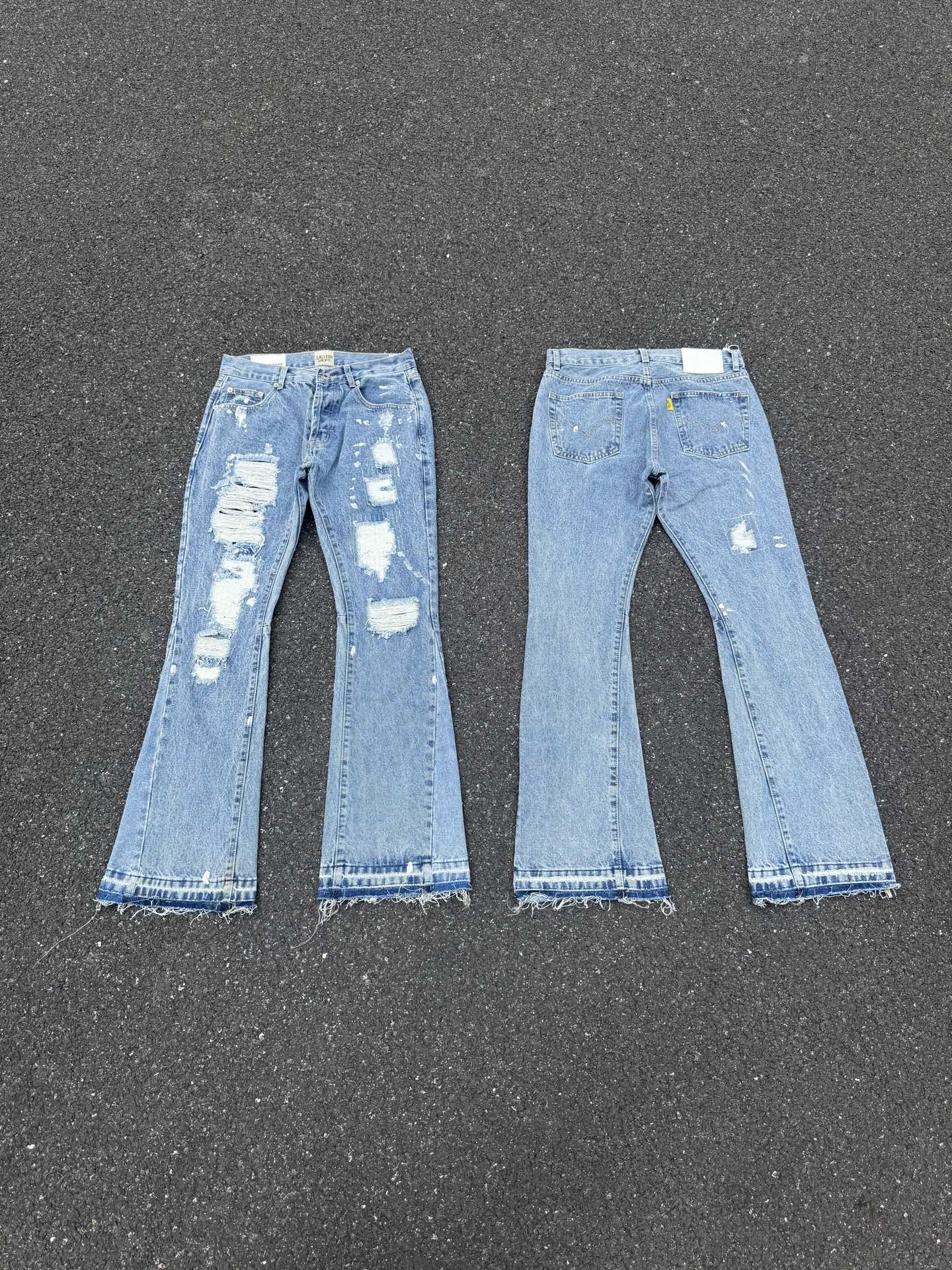 GALLERY.DEPT Distressed Patchwork Flared Jeans