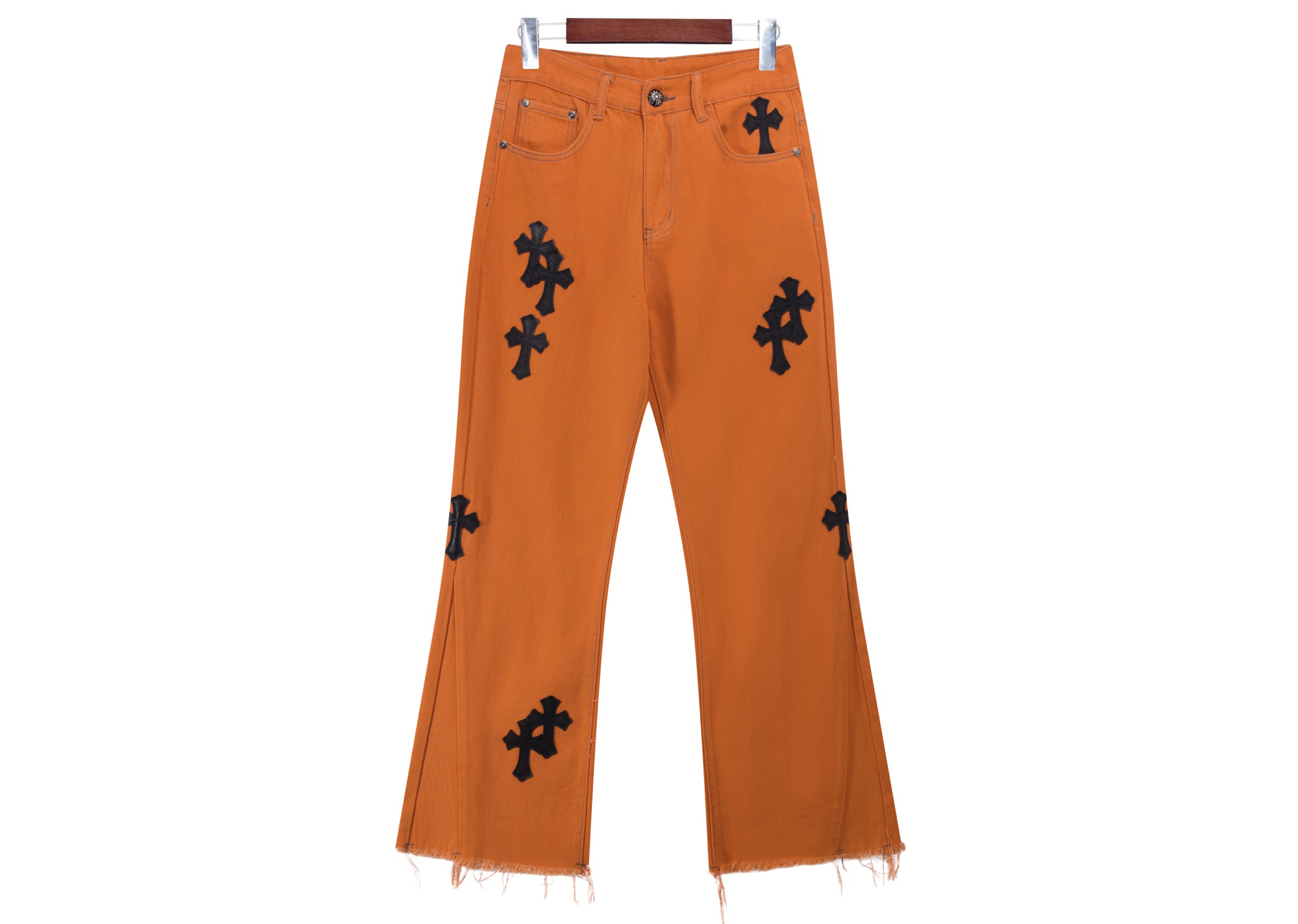 Chrome Hearts Black Crosses Orange Pants